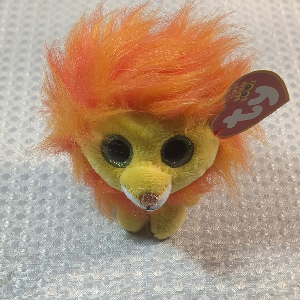 Ty Fluffy Lion Plush - Orange and Yellow